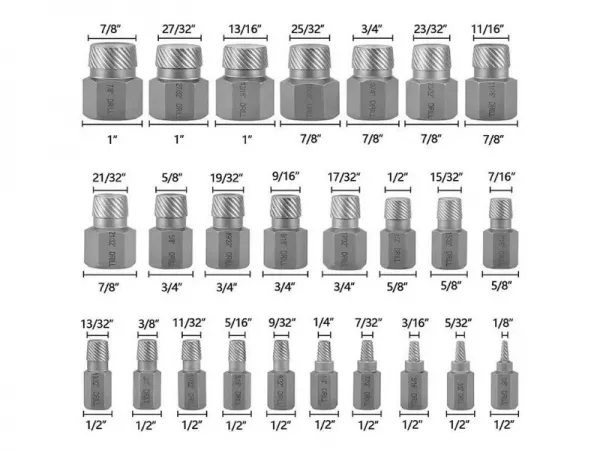 25-teiliges Set zum Entfernen beschädigter Bolzen, Muttern und Schrauben