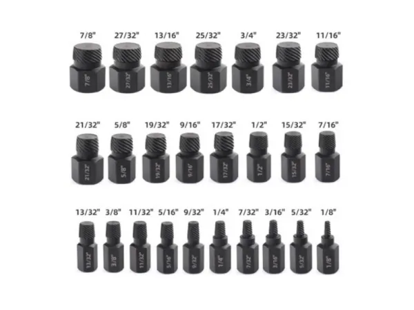 25-teiliges Set zum Entfernen beschädigter Bolzen, Muttern und Schrauben