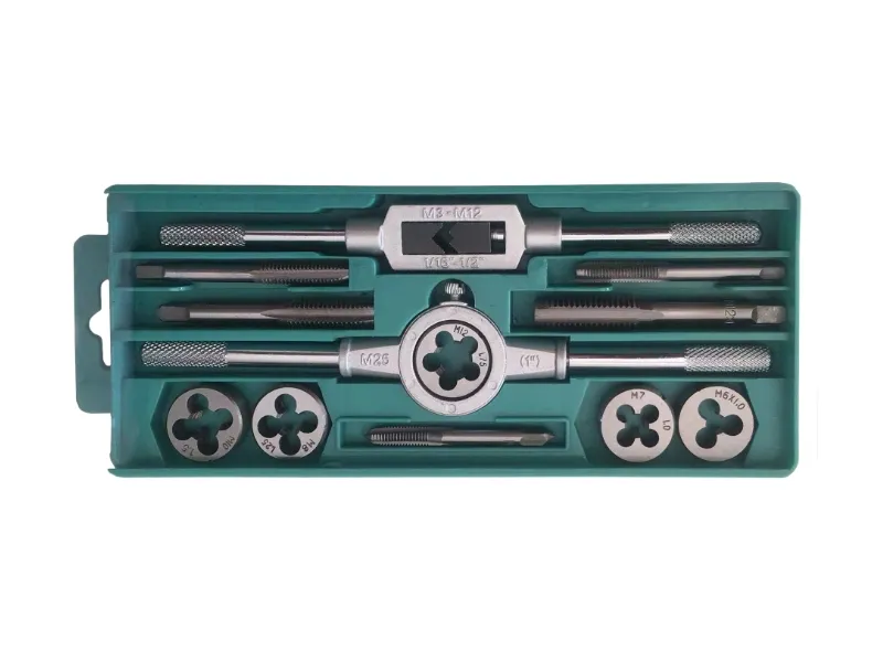 12-teiliges metrisches Gewindebohrer- und Schneideisen-Set