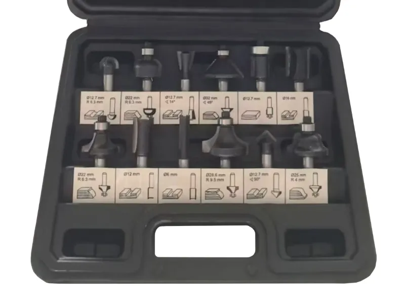 12-teiliges Fräser-Bit-Set (schwarzes Finish)